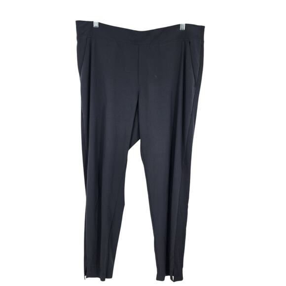 Athleta Women's Black Mid Rise Brooklyn Gloss Semi Fitted Ankle Pants Size 16 - Picture 1 of 6